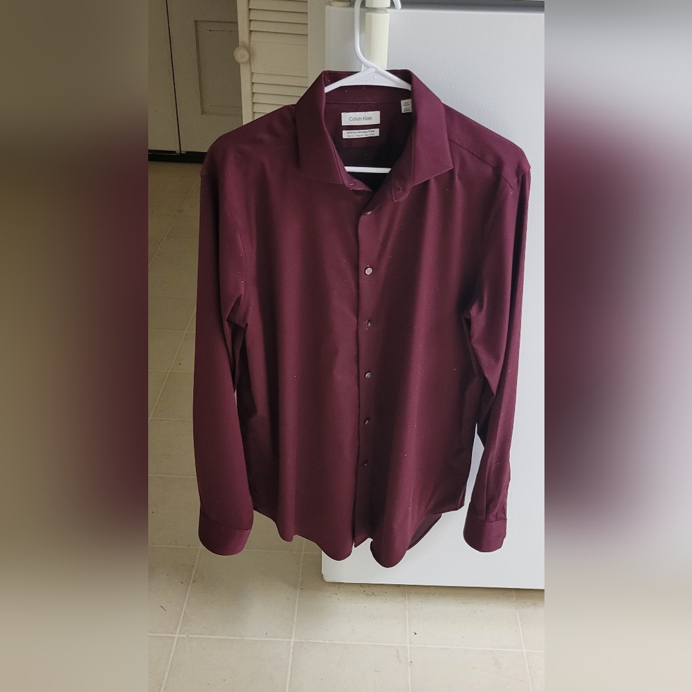 Maroon Button-Up Shirt